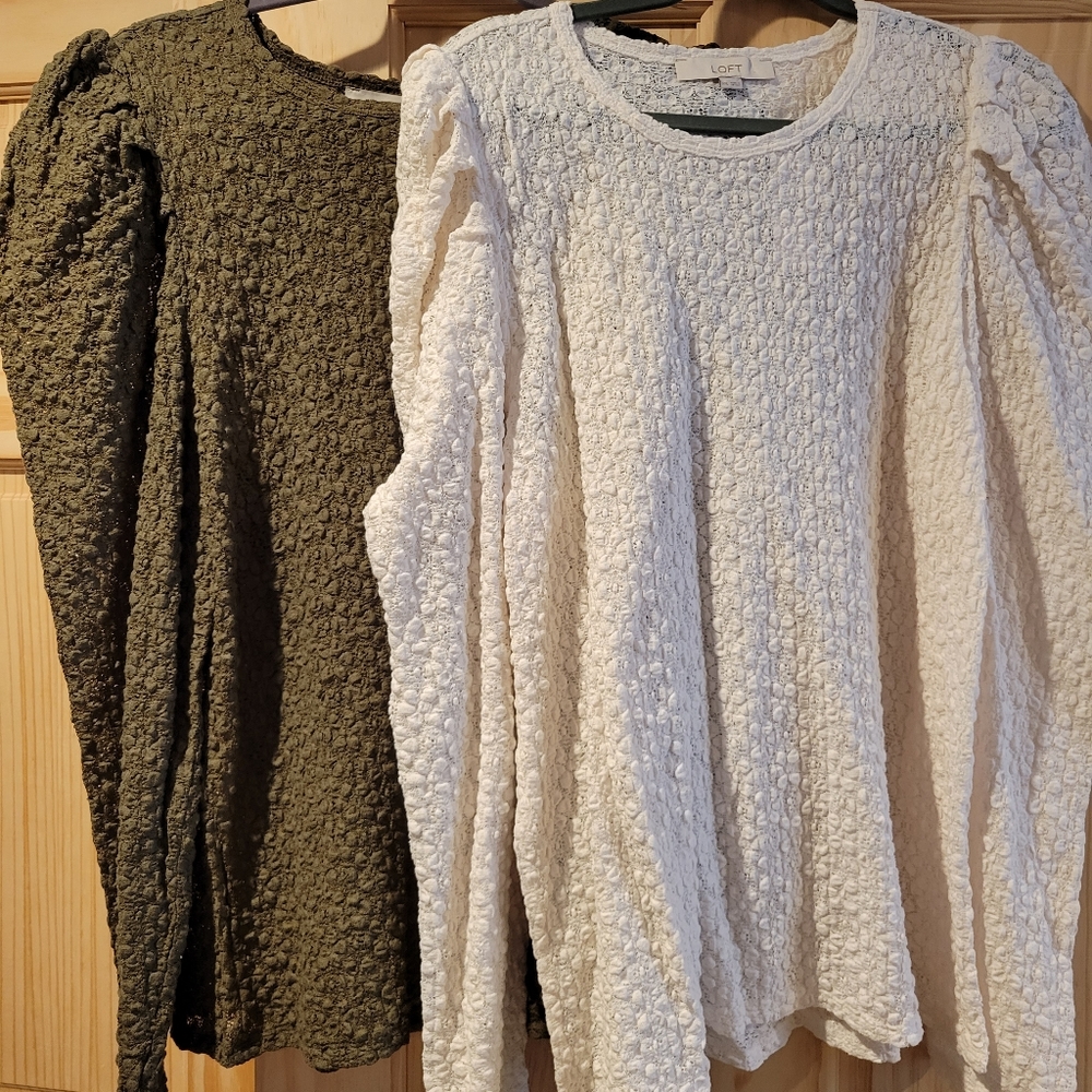 NWT 2 Ann Taylor long sleeve lace tops
